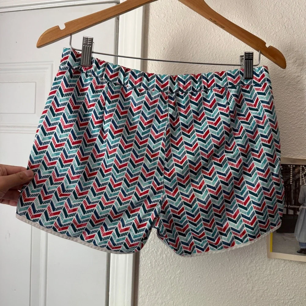 PARKE & RONEN multicolor chevron zig zag printed swim trunks shorts